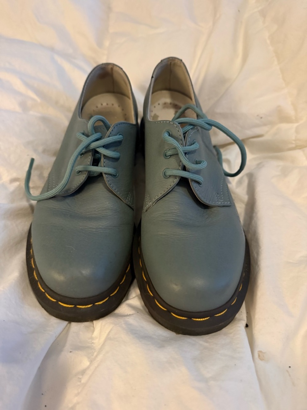 Dr. Martens Blue Leather 3-Eye Oxford Flats